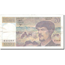 France, 20 Francs, 20 F 1980-1997 ''Debussy'', 1984, VF(30-35), Fayette:66.5