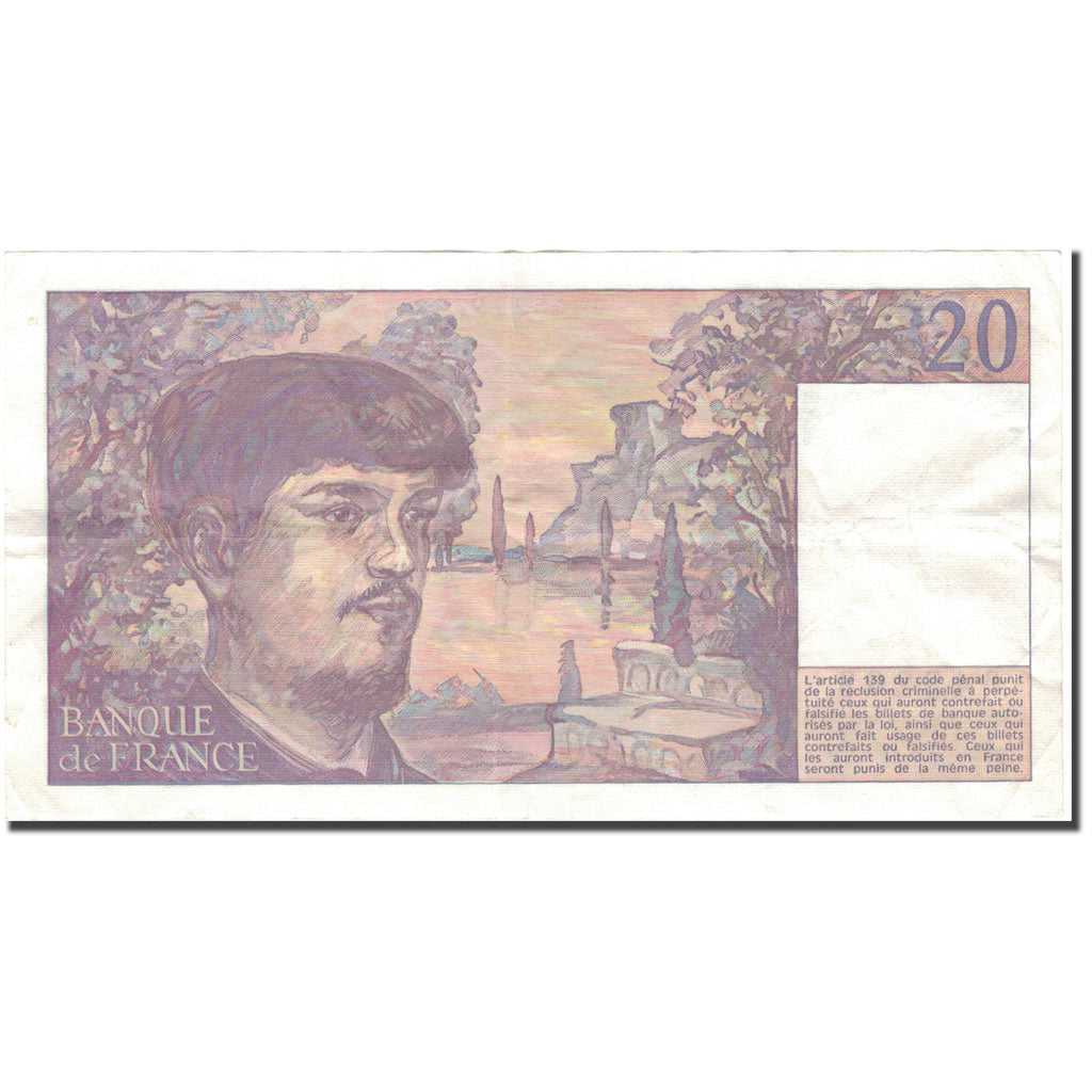 France, 20 Francs, 20 F 1980-1997 ''Debussy'', 1984, VF(30-35), Fayette:66.5