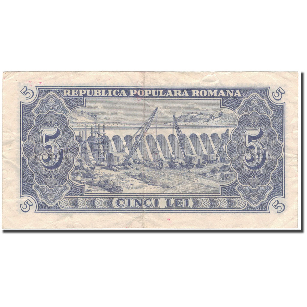 Banconote, Romania, 5 Lei, 1952, KM:83b, MB+