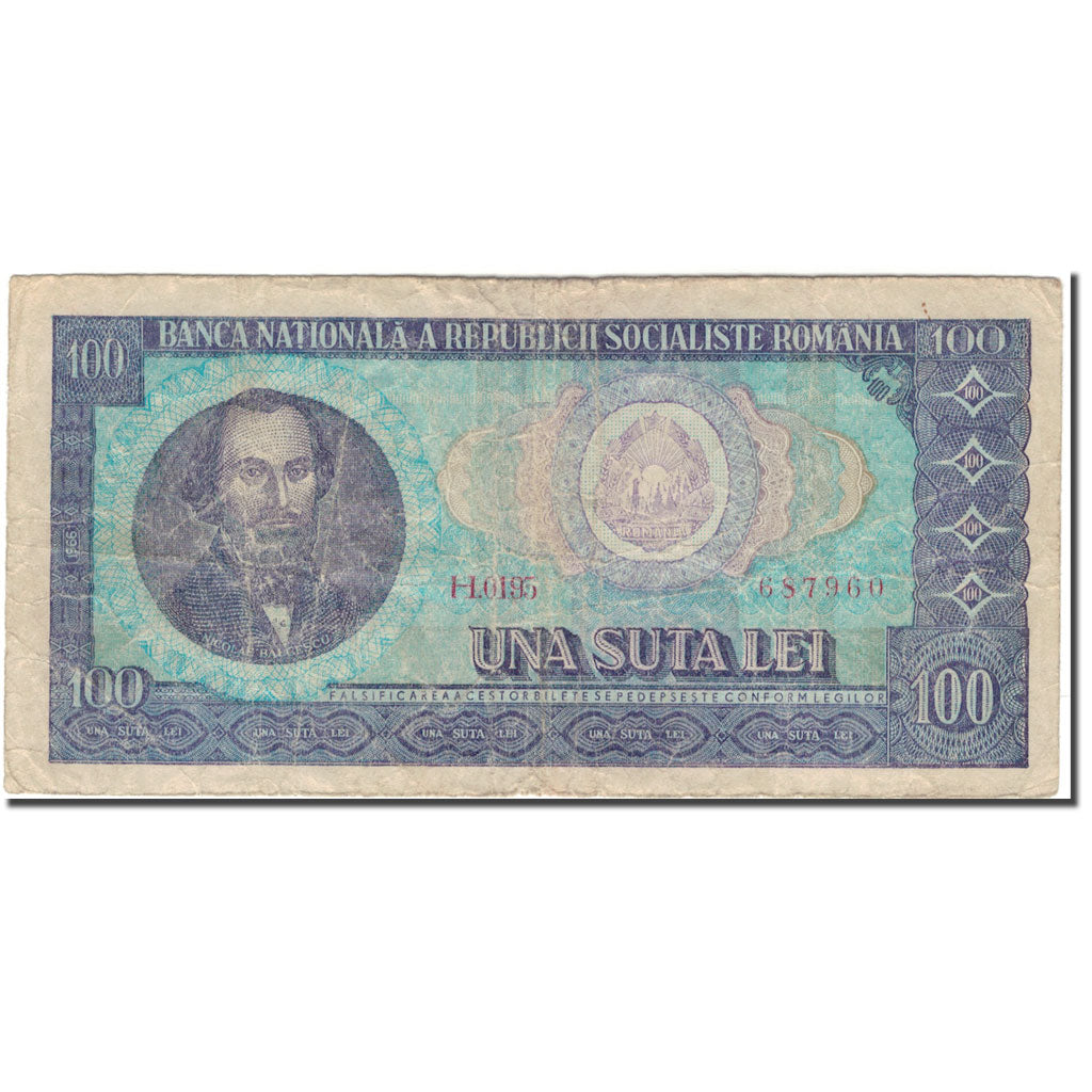 Banknote, Romania, 100 Lei, KM:97a, VG(8-10)