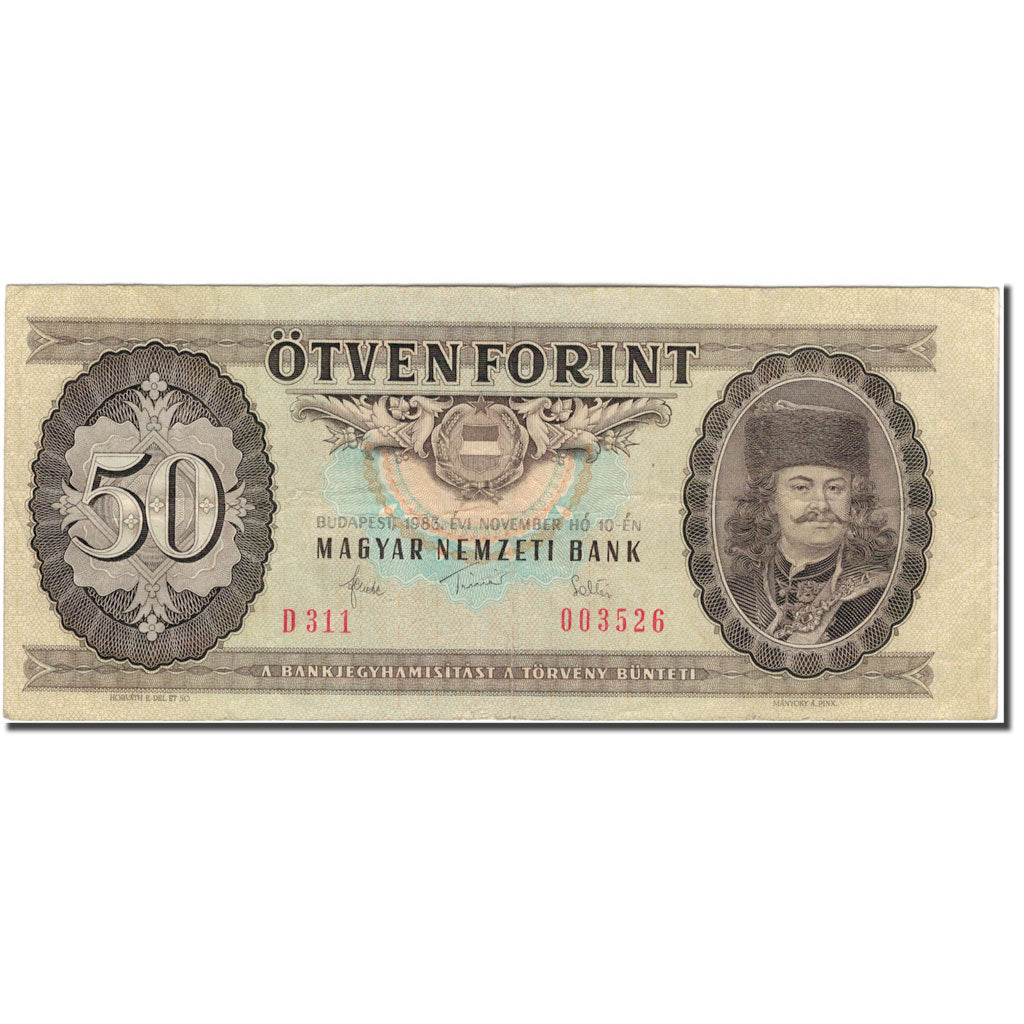 Banknote, Hungary, 50 Forint, 1983-11-10, KM:170f, EF(40-45)