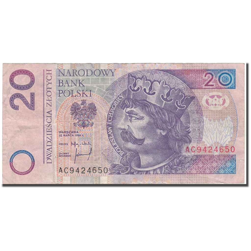 Banknote, Poland, 20 Zlotych, 1994, KM:174a, VF(30-35)