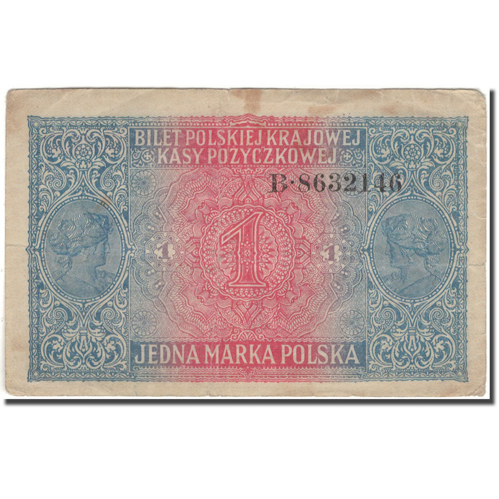 Banknote, Poland, 1 Marka, 1916-1917, KM:8, VF(30-35)