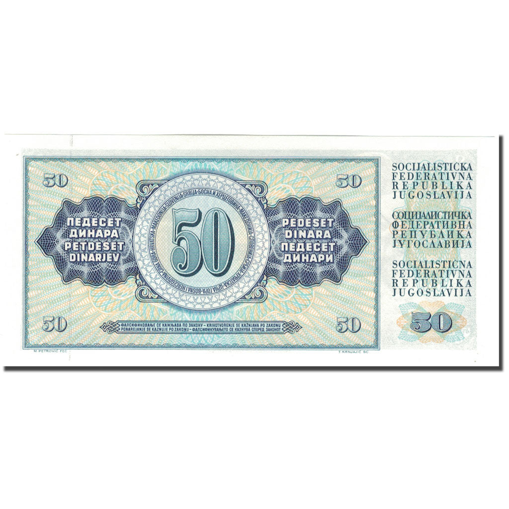 Geldschein, Jugoslawien, 50 Dinara, 1981-11-04, KM:89b, UNZ
