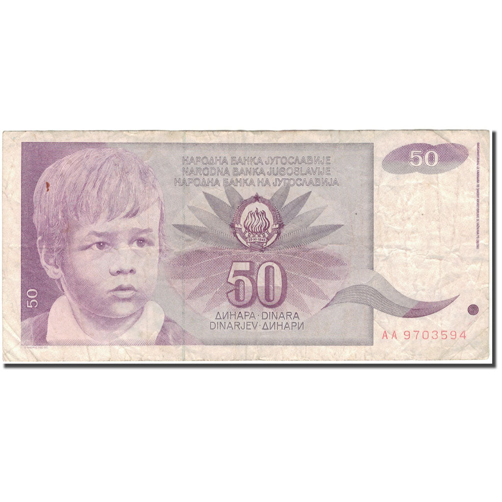 Billet, Yougoslavie, 50 Dinara, 1990-06-01, KM:104, B+
