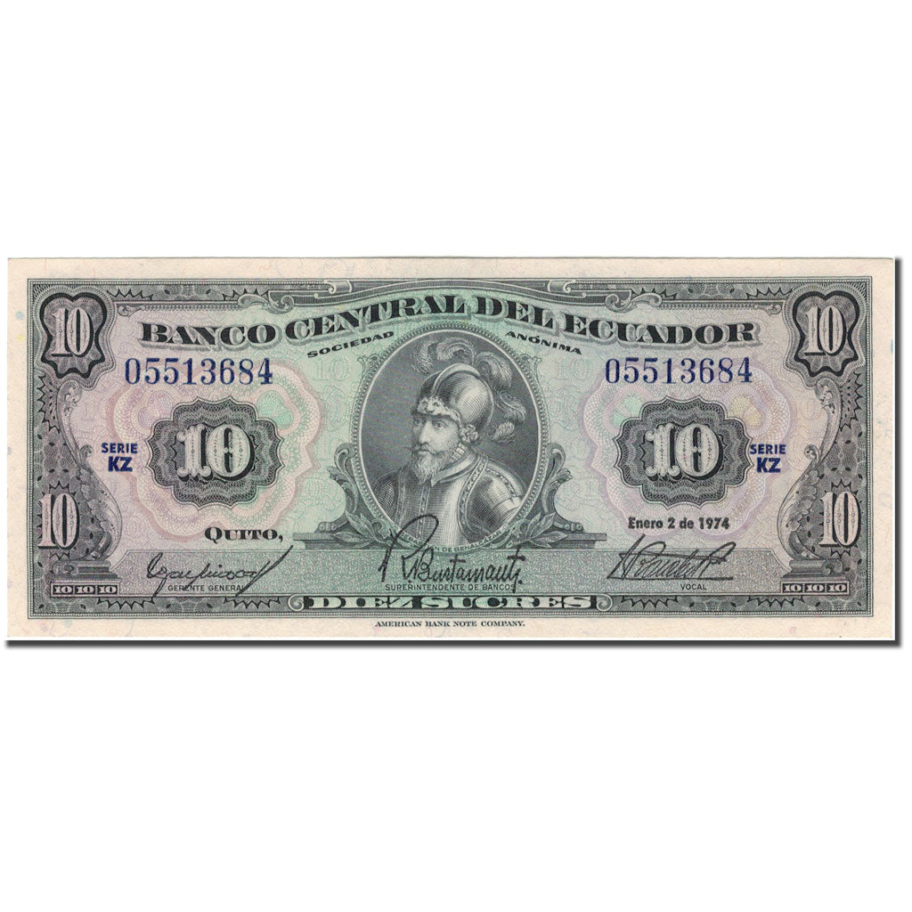 Banconote, Ecuador, 10 Sucres, 1974-01-02, KM:101b, FDS