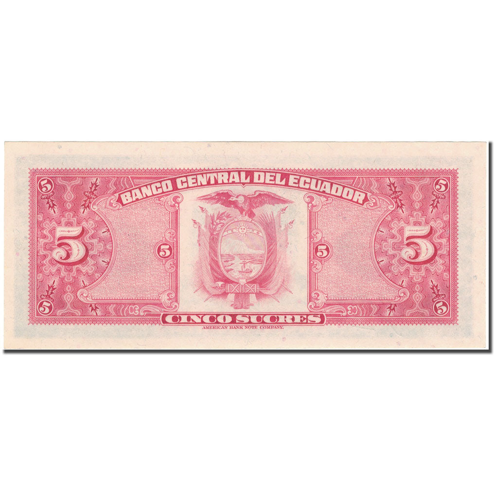 Banconote, Ecuador, 5 Sucres, 1977-04-29, KM:108a, SPL