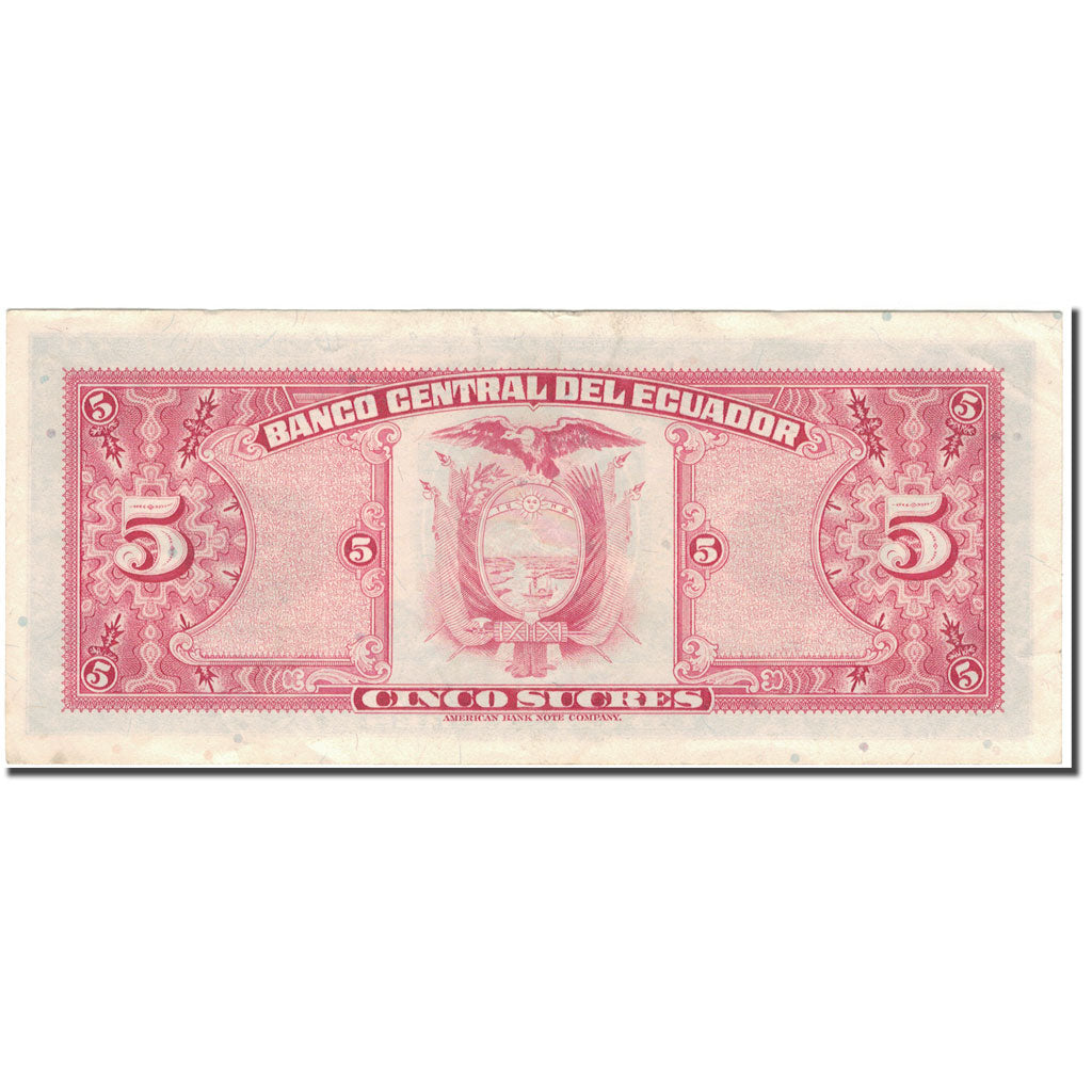 Nota, Equador, 5 Sucres, 1975-03-14, KM:108a, AU(50-53)