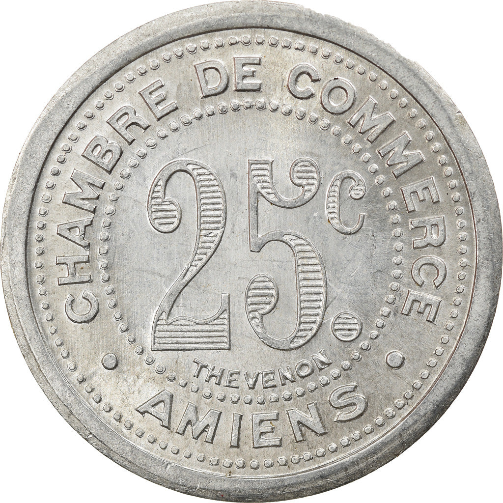 Coin, France, Chambre de Commerce, Amiens, 25 Centimes, 1921, AU(55-58)