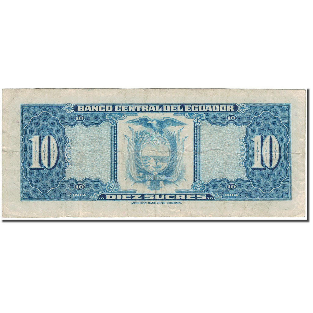 Banknote, Ecuador, 10 Sucres, 1977-04-29, KM:109, VF(30-35)