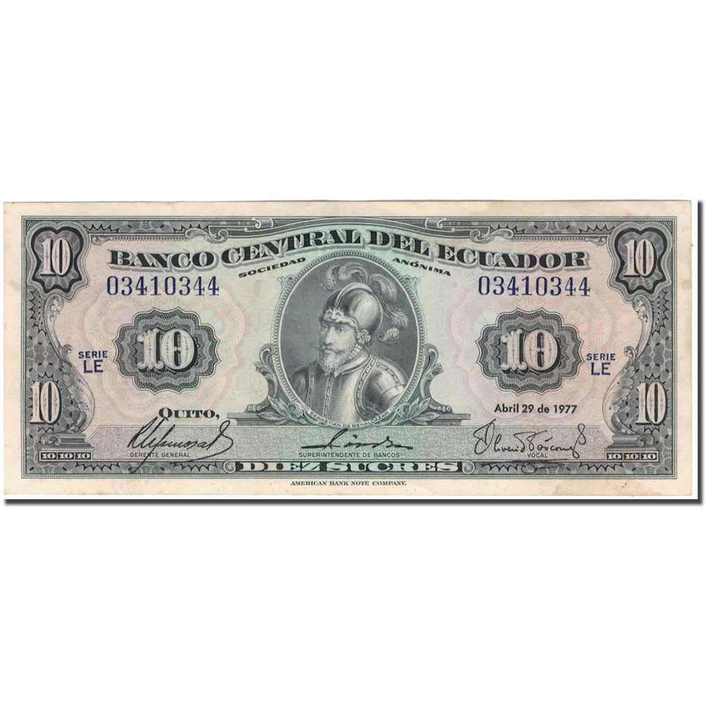 Banknote, Ecuador, 10 Sucres, 1977-04-29, KM:109, EF(40-45)