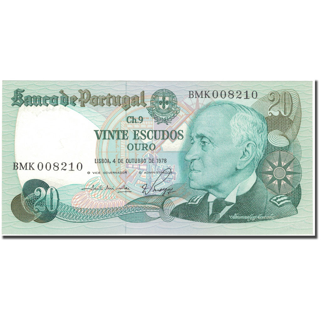 Banknote, Portugal, 20 Escudos, 1978-10-04, KM:176b, UNC(65-70)