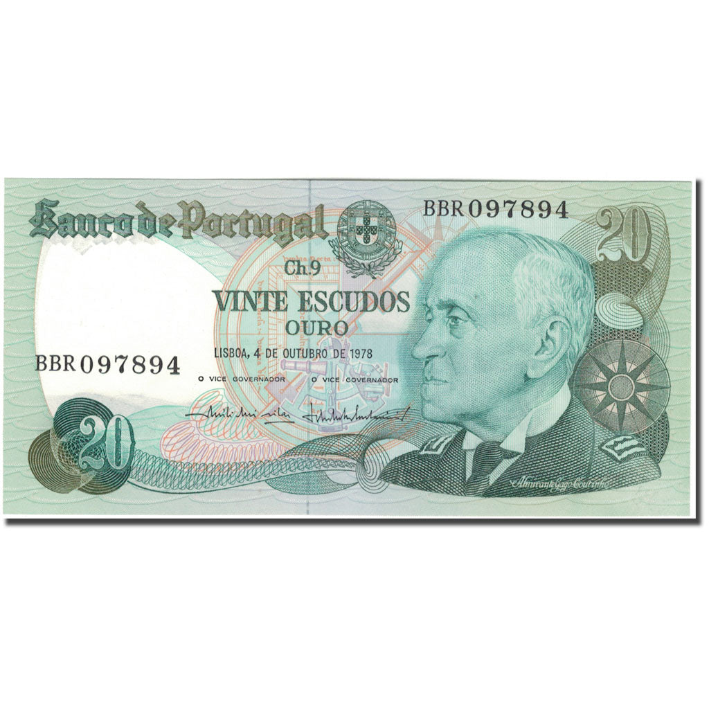Banknote, Portugal, 20 Escudos, 1978-10-04, KM:176b, UNC(65-70)