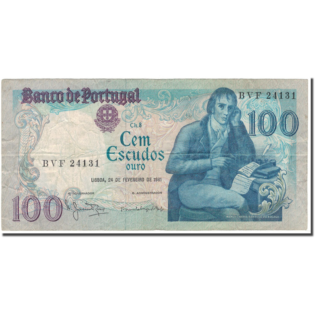 Billet, Portugal, 100 Escudos, 1981-02-24, KM:178b, B+