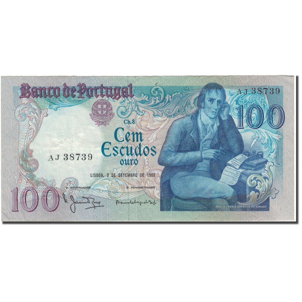Banknote, Portugal, 100 Escudos, 1980-09-02, KM:178a, VF(20-25)