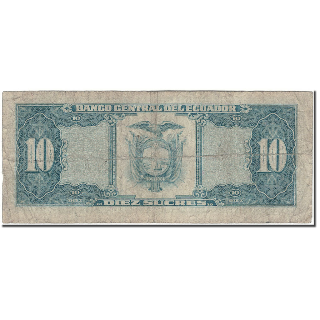 Banknot, Ekwador, 10 Sucres, 1986-04-29, KM:121, VG(8-10)