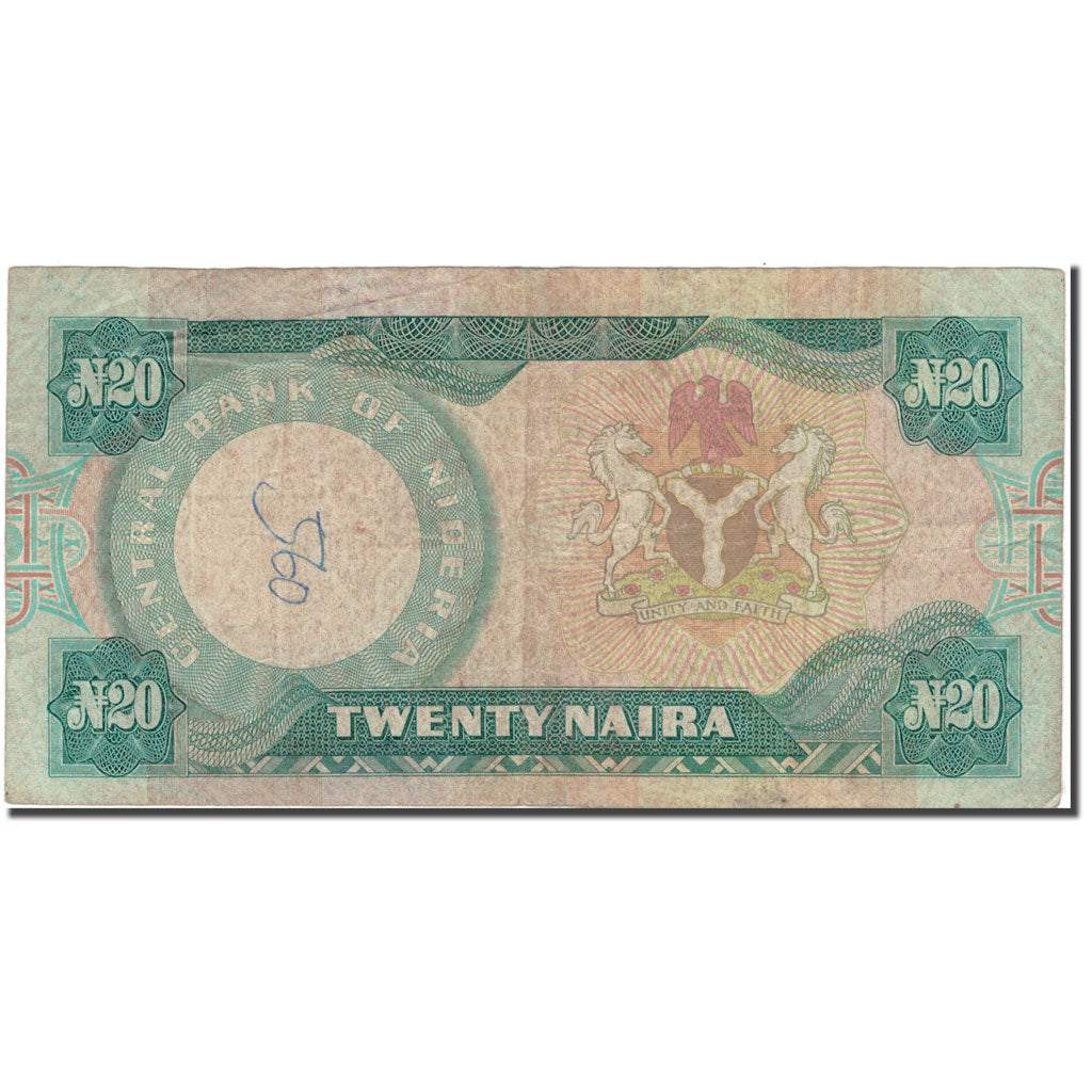 Banknote, Nigeria, 20 Naira, KM:26a, F(12-15)