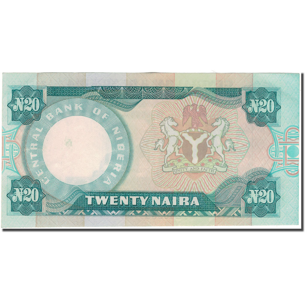 Banknote, Nigeria, 20 Naira, KM:26c, AU(50-53)