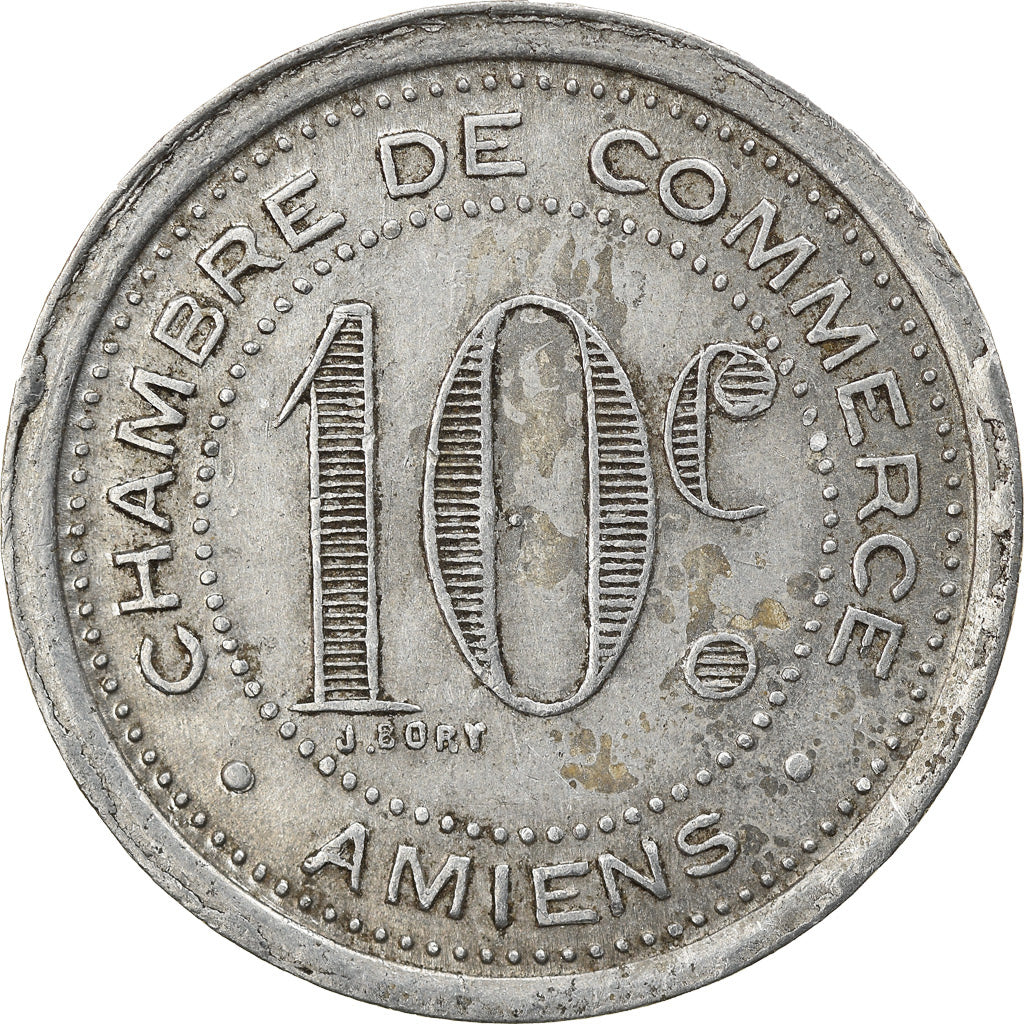 Coin, France, Chambre de Commerce, Amiens, 10 Centimes, 1920, AU(50-53)
