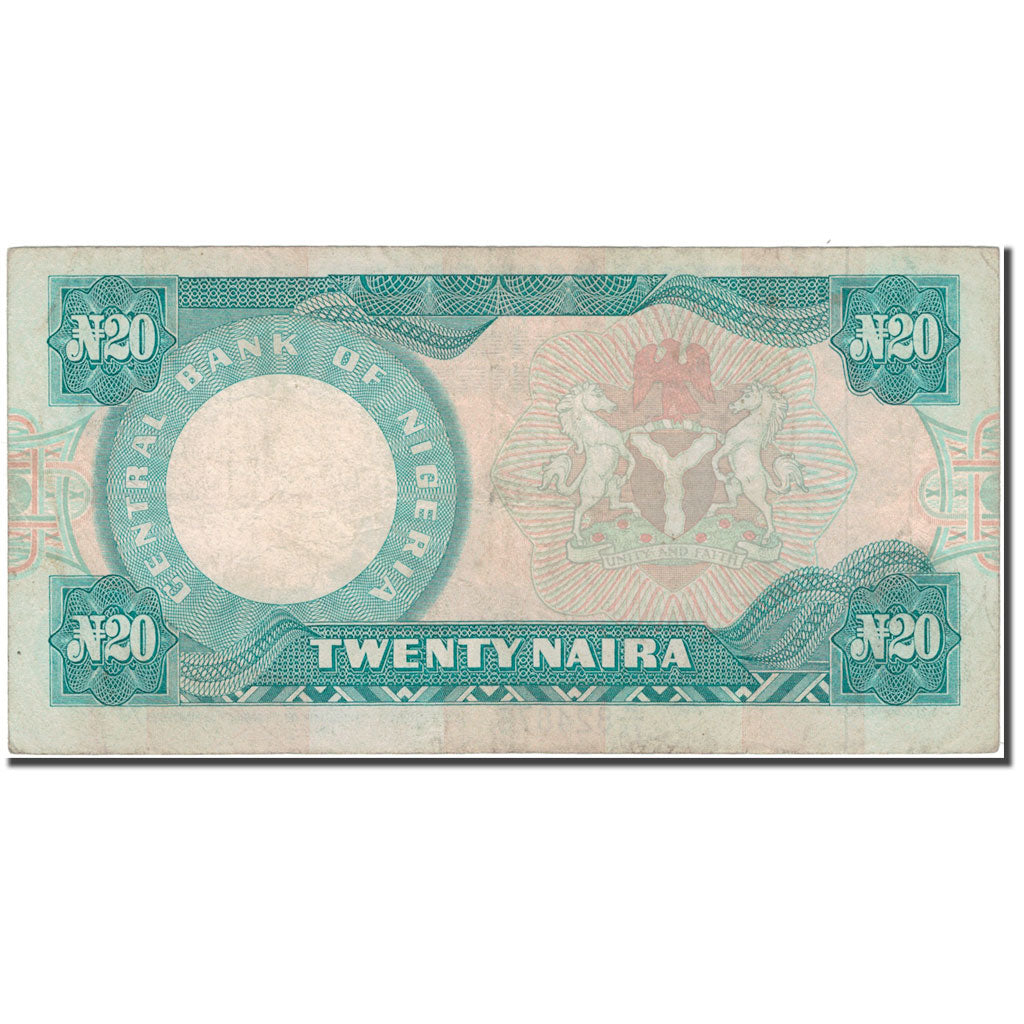Banknote, Nigeria, 20 Naira, KM:26g, VF(20-25)
