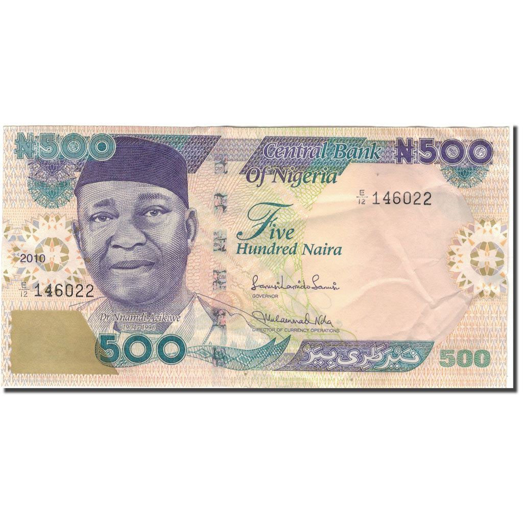 Billete, 500 Naira, 2010, Nigeria, KM:30i, MBC
