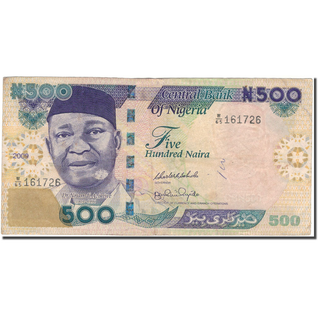 Banknote, Nigeria, 500 Naira, 2009, KM:30h, VF(20-25)