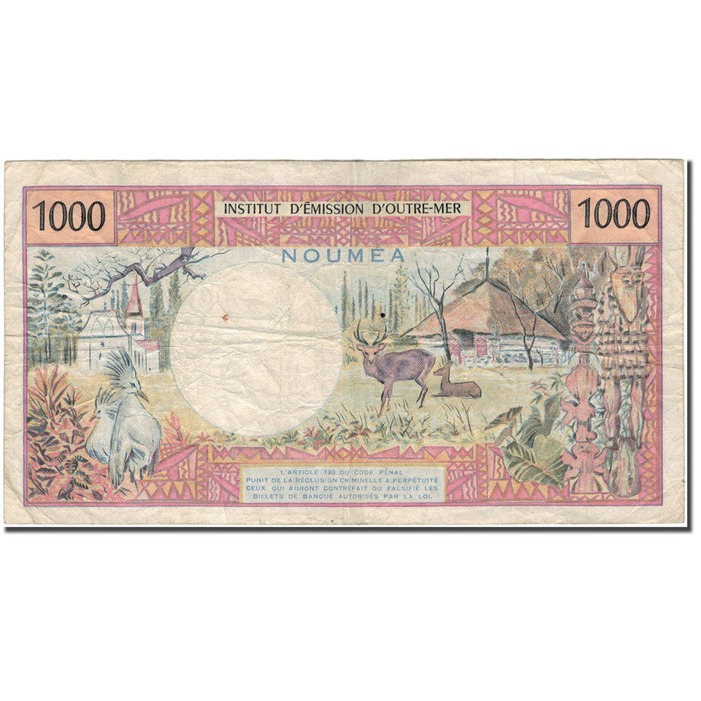 Banknote, New Caledonia, 1000 Francs, KM:64b, F(12-15)
