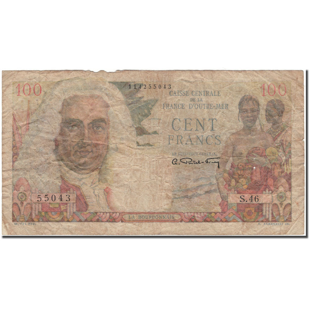Billete, 100 Francs, La Reunión, KM:24, RC