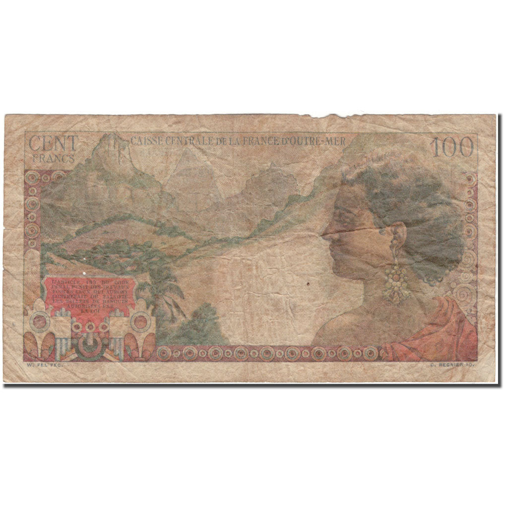 Billete, 100 Francs, La Reunión, KM:24, RC
