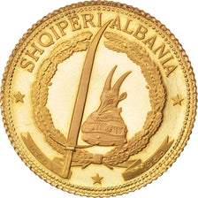 Albania, 20 Leke, 1968, KM #51.2, MS(63), Gold, 3.96