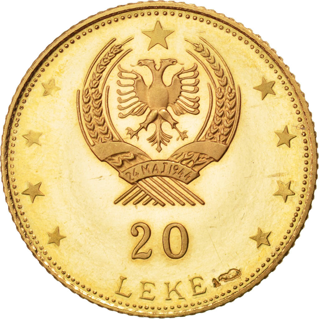 Albania, 20 Leke, 1968, SPL, Oro, KM:51.2