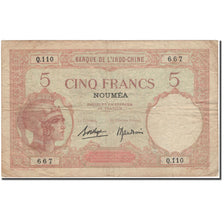 Banknote, New Caledonia, 5 Francs, KM:36b, VF(20-25)