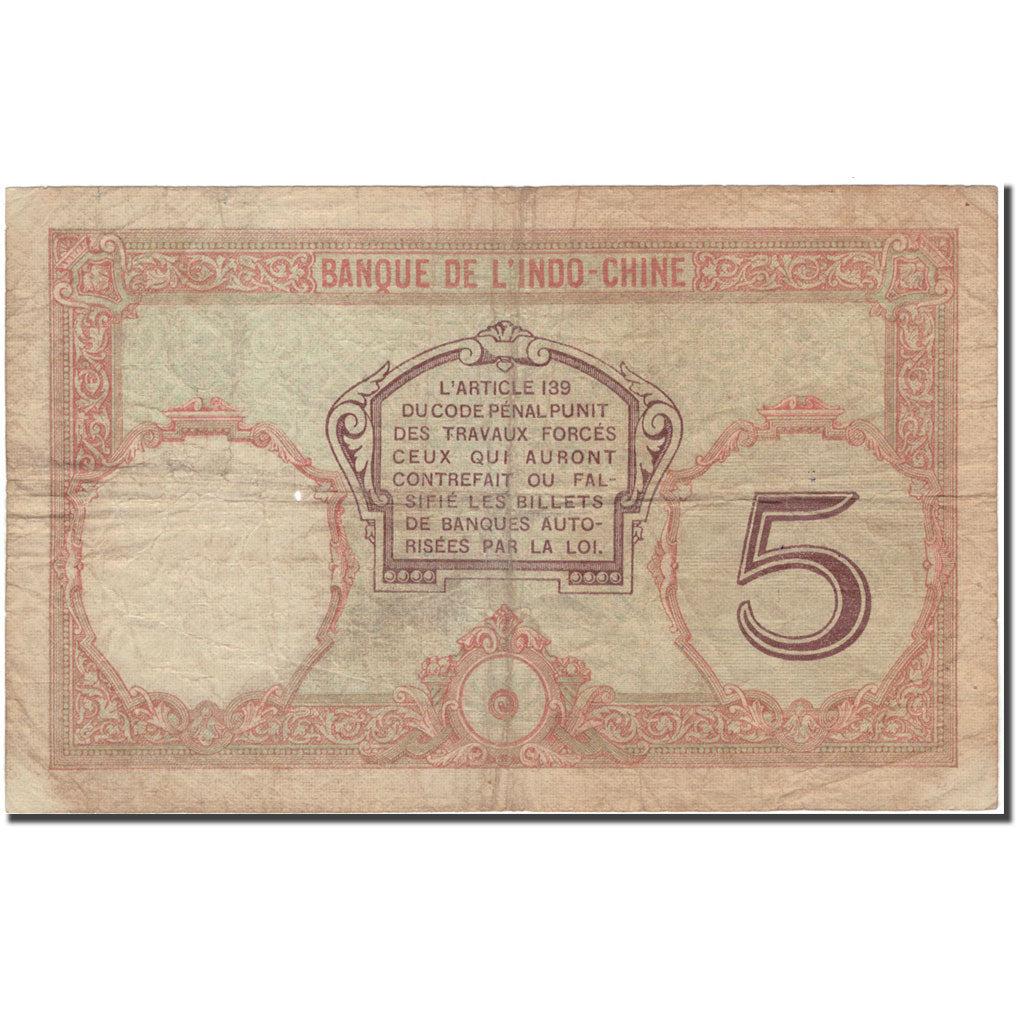 Banknote, New Caledonia, 5 Francs, KM:36b, VF(20-25)