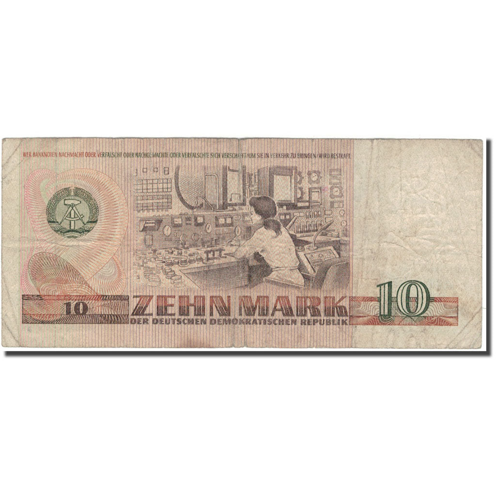Banknote, Germany - Democratic Republic, 10 Mark, 1971, KM:28a, VF(20-25)