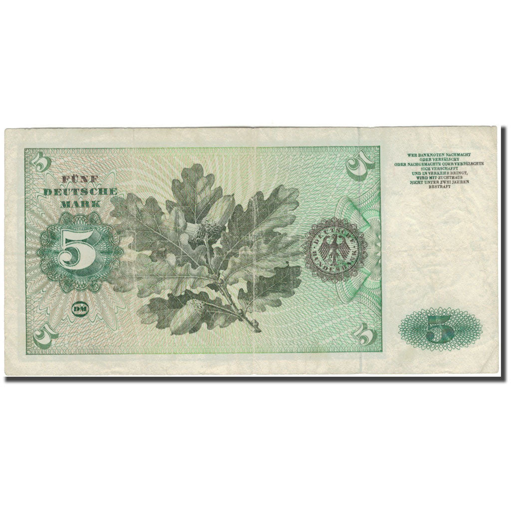 Banknote, GERMANY - FEDERAL REPUBLIC, 5 Deutsche Mark, 1960-01-02, KM:18a