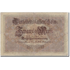 Banknote, Germany, 20 Mark, 1914, KM:48b, F(12-15)