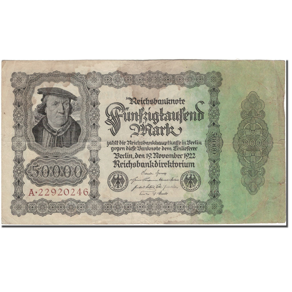 Geldschein, Deutschland, 50,000 Mark, 1922-11-19, KM:79, S+