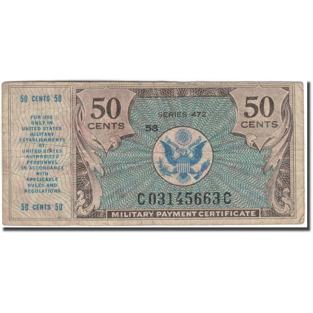 Banknote, United States, 50 Cents, KM:M18, VF(20-25)