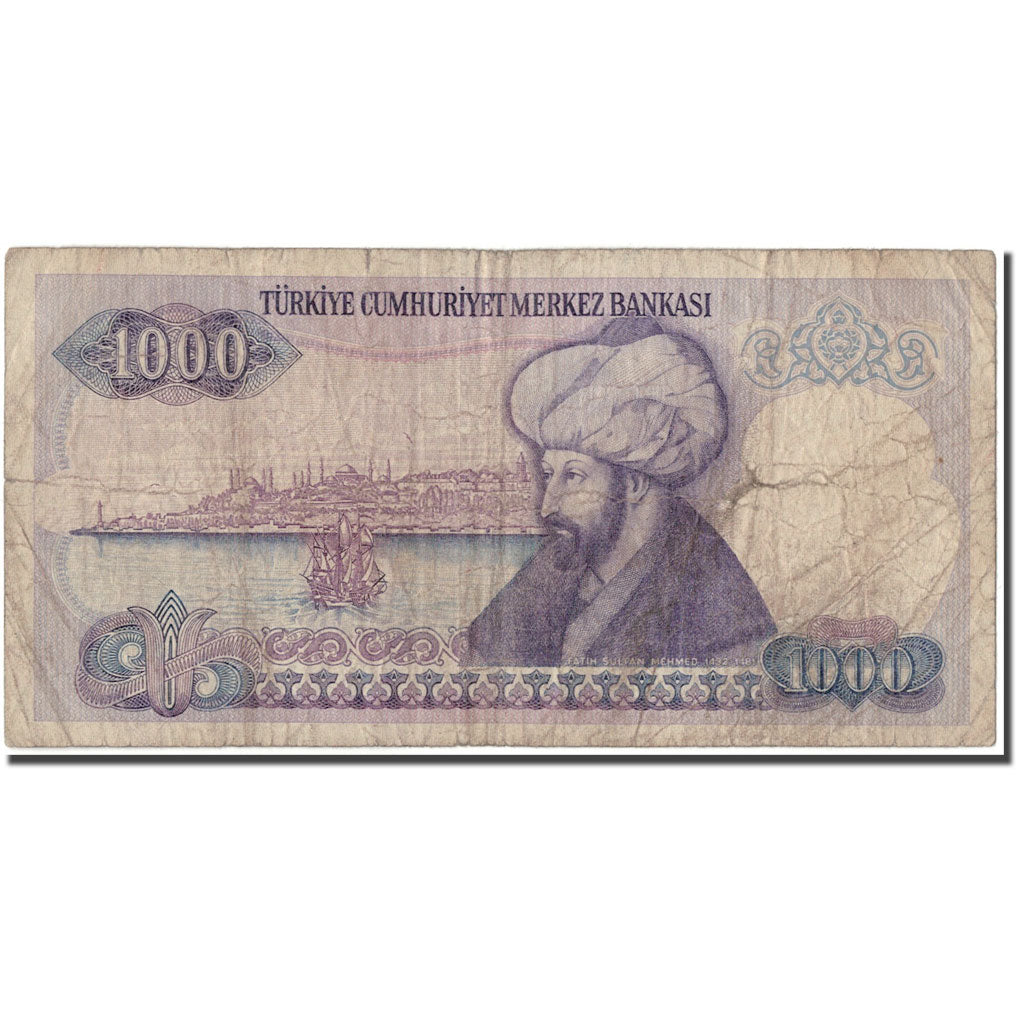 Nota, Turquia, 1000 Lira, 1970, KM:196, VG(8-10)