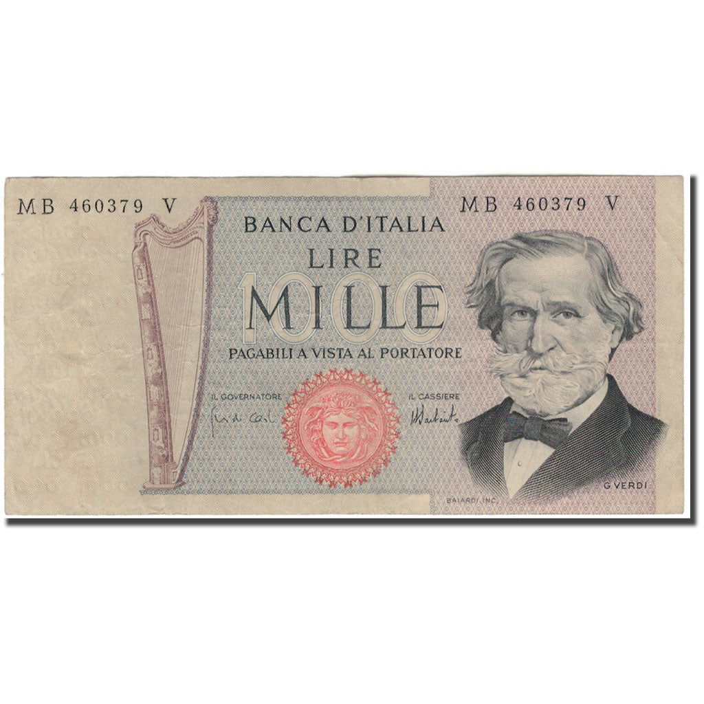 Banconote, Italia, 1000 Lire, KM:101c, BB