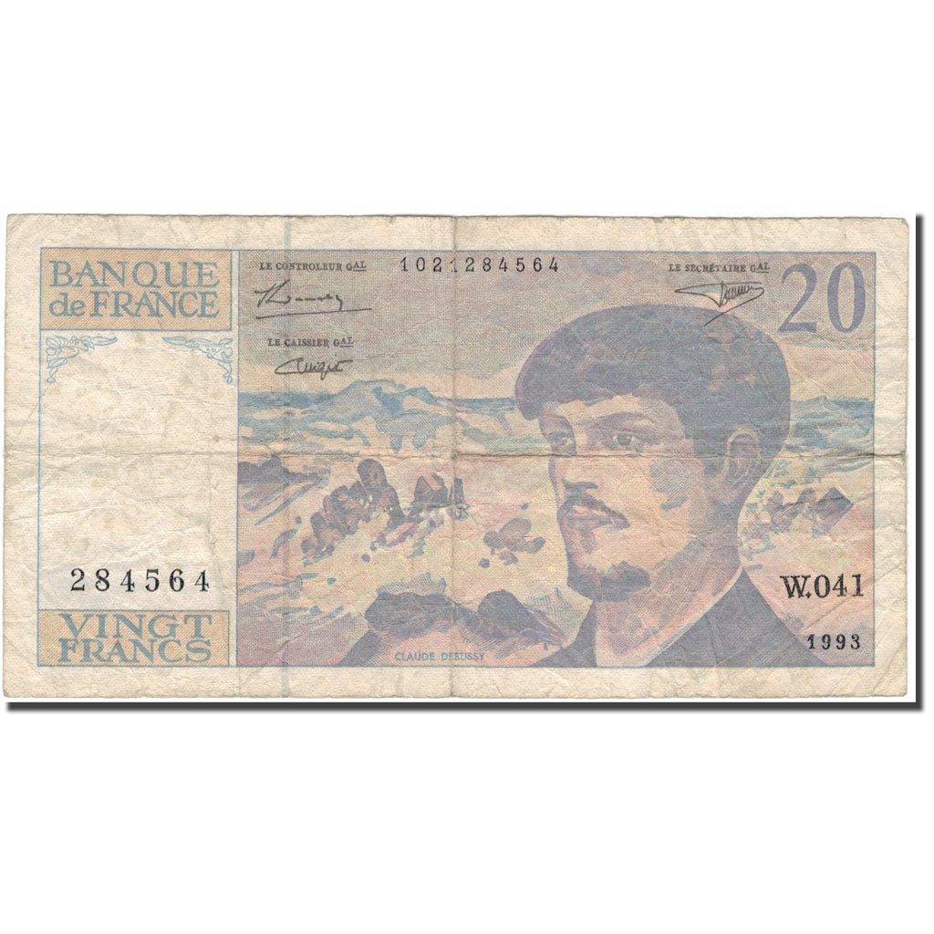 Francia, 20 Francs, 20 F 1980-1997 ''Debussy'', 1993, RC+, Fayette:66bis.5
