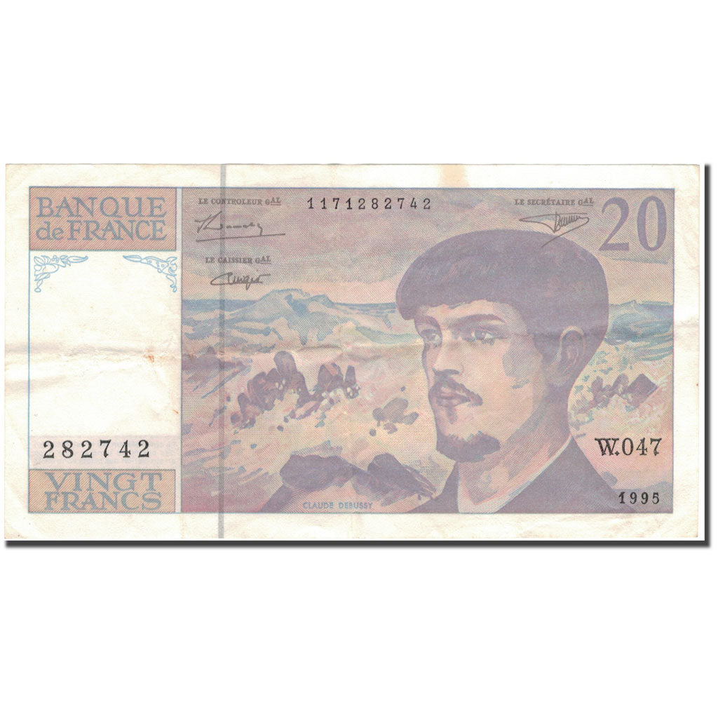 France, 20 Francs, 20 F 1980-1997 ''Debussy'', 1995, EF(40-45), Fayette:66