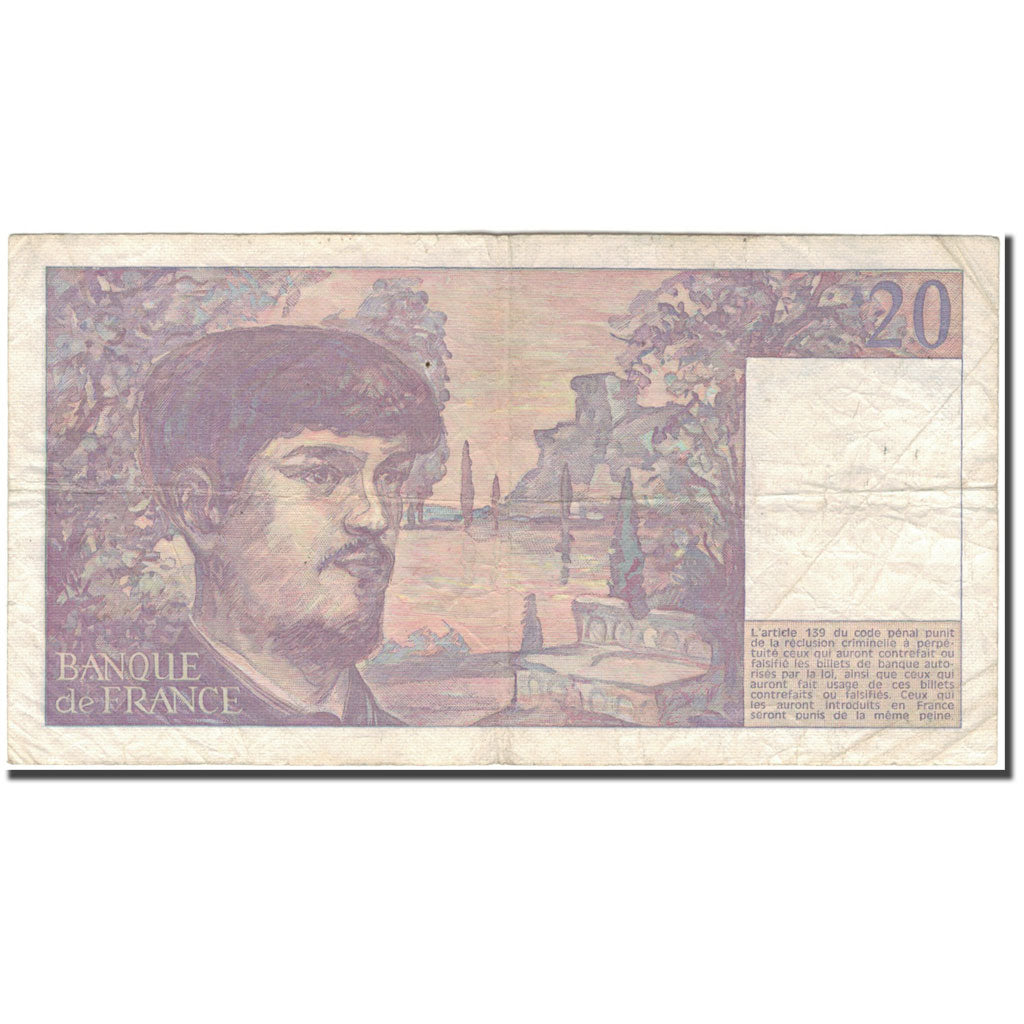 Francia, 20 Francs, 20 F 1980-1997 ''Debussy'', 1983, BC, Fayette:66.4, KM:151a