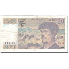 Francia, 20 Francs, 20 F 1980-1997 ''Debussy'', 1984, MB+, Fayette:66.4, KM:151a