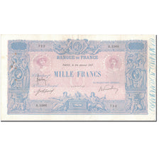 France, 1000 Francs, 1 000 F 1889-1926 ''Bleu et Rose'', 1917-01-24, TB+