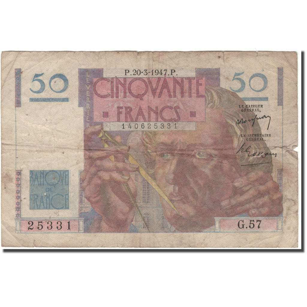 Frankreich, 50 Francs, 50 F 1946-1951 ''Le Verrier'', 1947-03-20, SGE