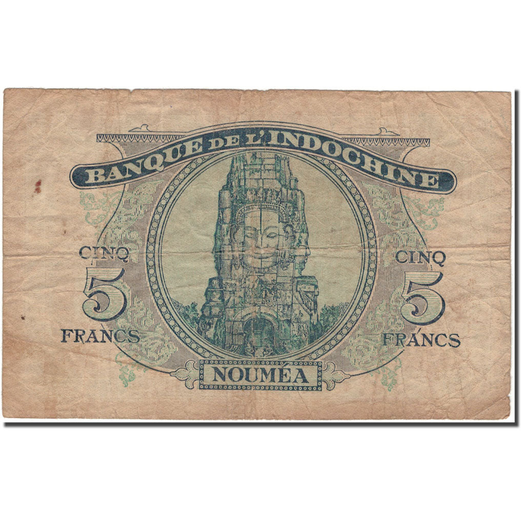 Banknote, New Caledonia, 5 Francs, KM:48, VF(20-25)