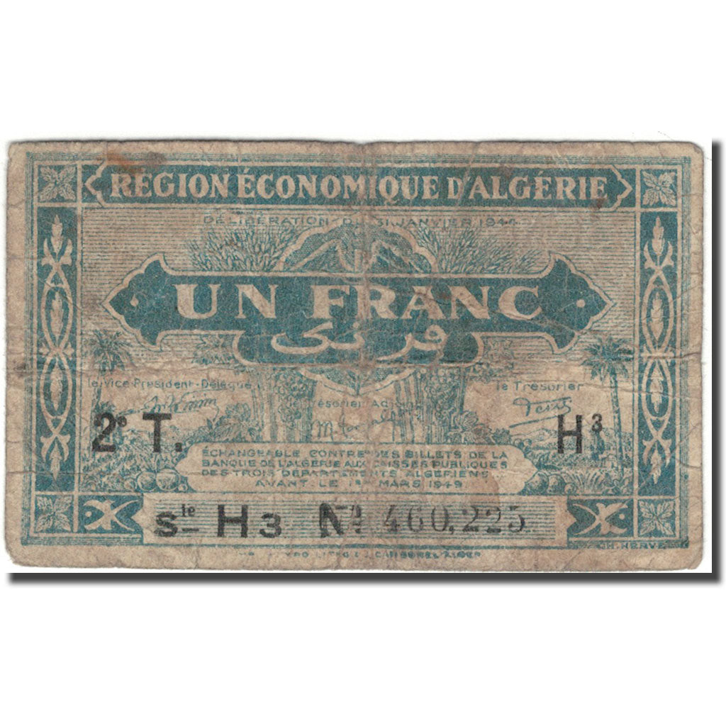 Geldschein, Algeria, 1 Franc, 1944, KM:101, SGE
