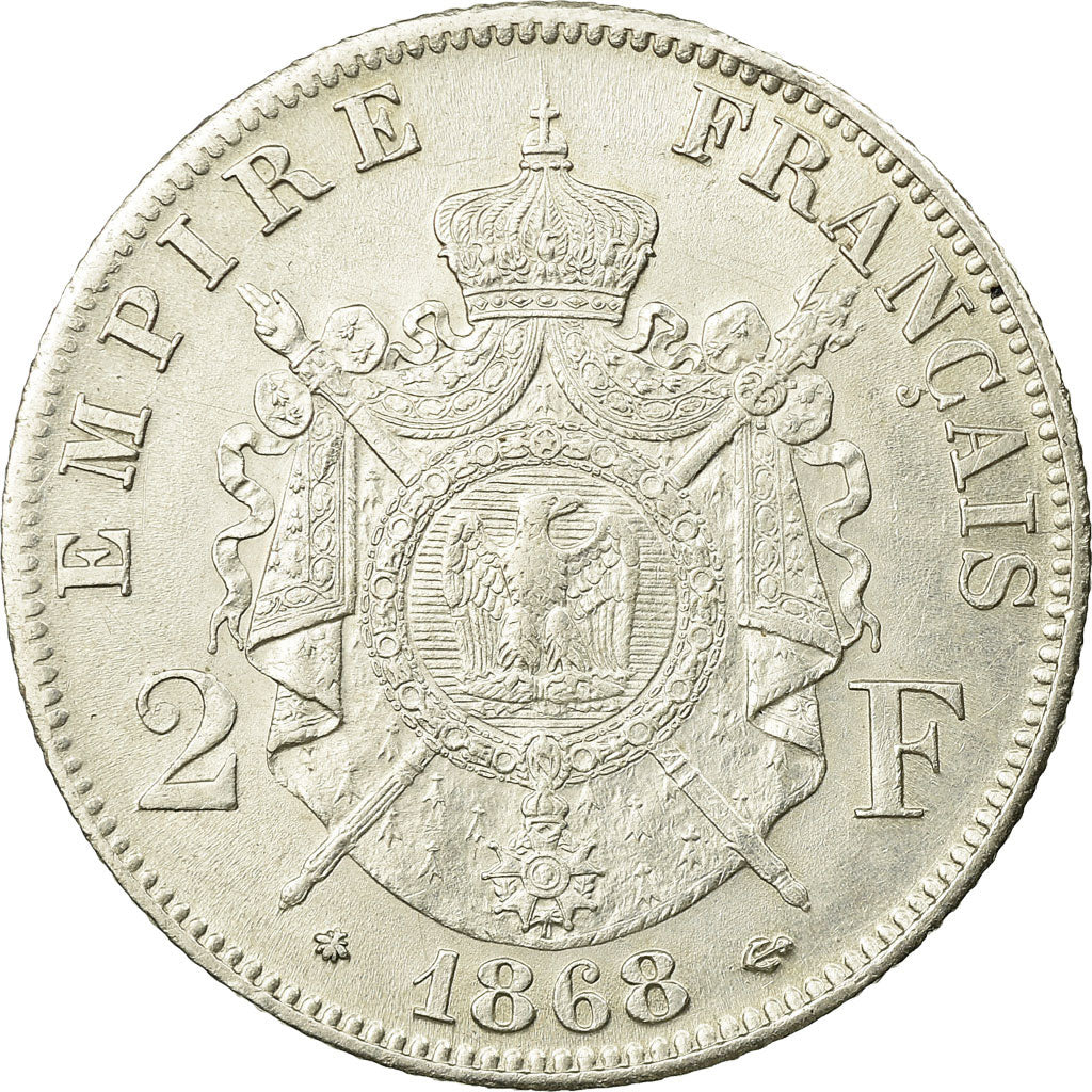 Monnaie, France, Napoleon III, Napoléon III, 2 Francs, 1868, Paris, SUP