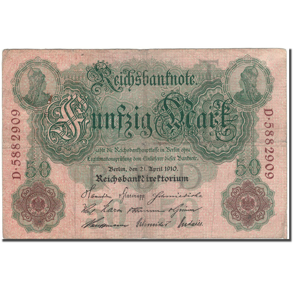 Banknote, Germany, 50 Mark, 1910-04-21, KM:41, VF(20-25)